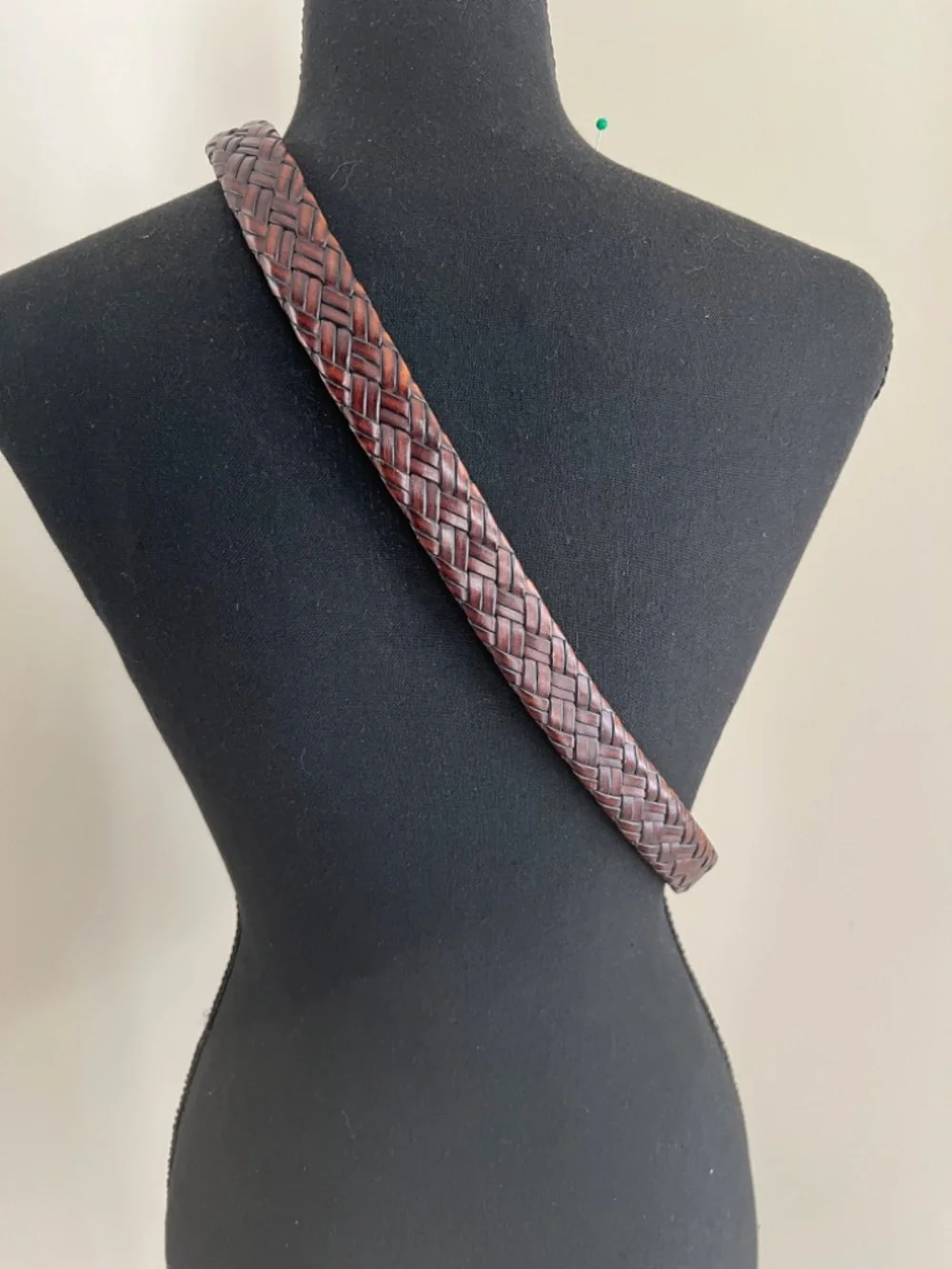 Men's Unbranded Vintage Brown Bonded Leather Braided Belt #110561 210